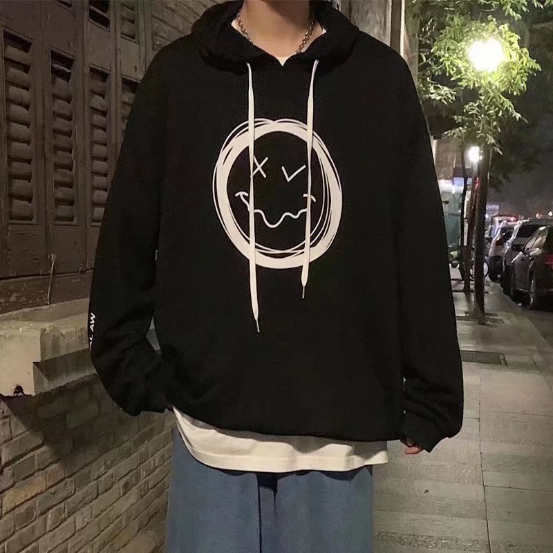 Áo hoodie dáng rộng in họa tiết hoạt hình phong cách Hàn Quốc thời trang cho nam và nữ size M-8XL