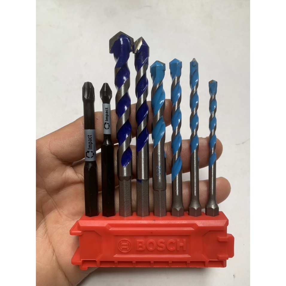 Bộ mũi khoan bê tông , tường , gạch men , mũi vít PH2 PH3 thương hiệu Bosch - King Blue thông dụng