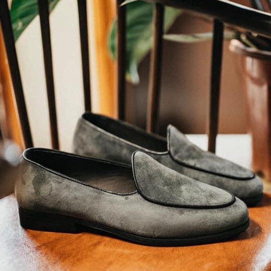 Giày lười da lộn nam da bò thật bảo hành 12 tháng kiểu dáng Belgien Loafer - Mã T72