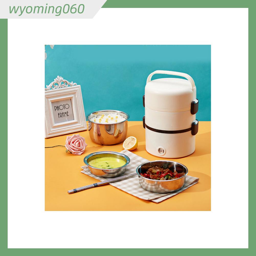 Wyoming060 Electric Lunch Box 250W Portable Fast Heating Food Warmer with Handel for Home Office AC 220V CN Plug