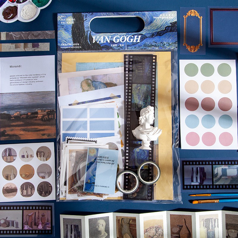 Bộ 36 chi tiết sticker postcard Master paintings set decor trang trí phòng, sổ tay | BSQ038