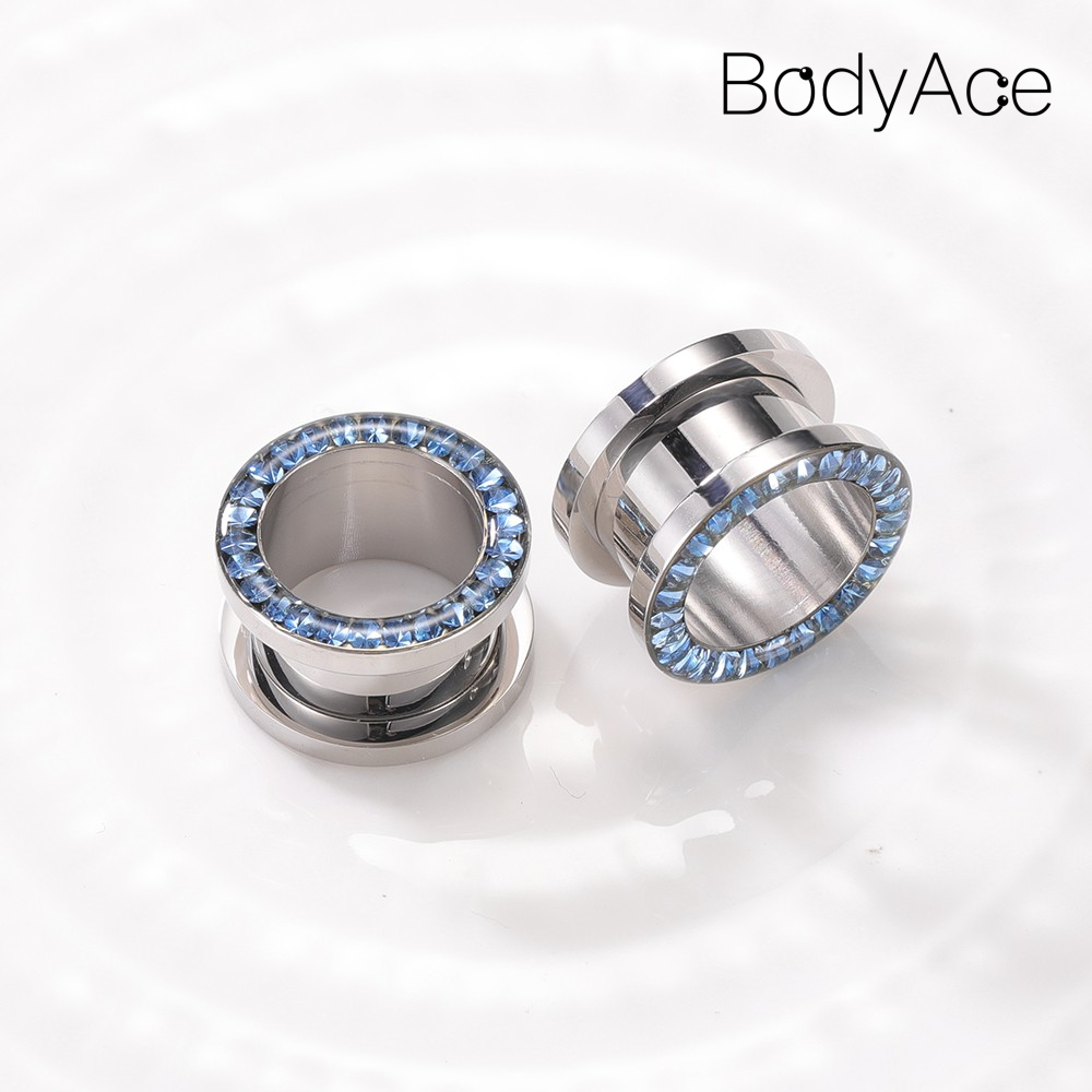 Khuyên Tai Dạng Ống Mạ Bạc Đính Đá Zircon 5-18mm