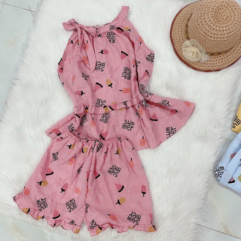 (HÌNH THẬT) Đồ bộ đùi nữ cổ yếm nơ siêu cute | BigBuy360 - bigbuy360.vn