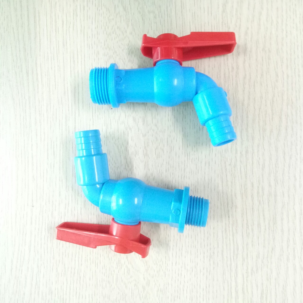 Vòi hồ, vòi nước nhựa PVC cao cấp màu xanh loại phi 21 và phi 27