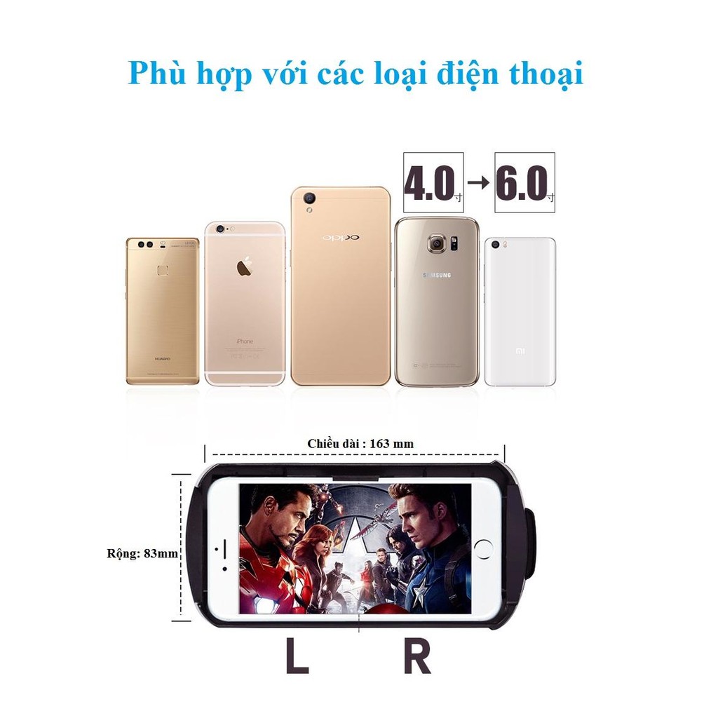 Kính thực tế ảo 3D VR Box màu trắng Phiên bản 2 dành cho smartphone dưới 5.5 inch