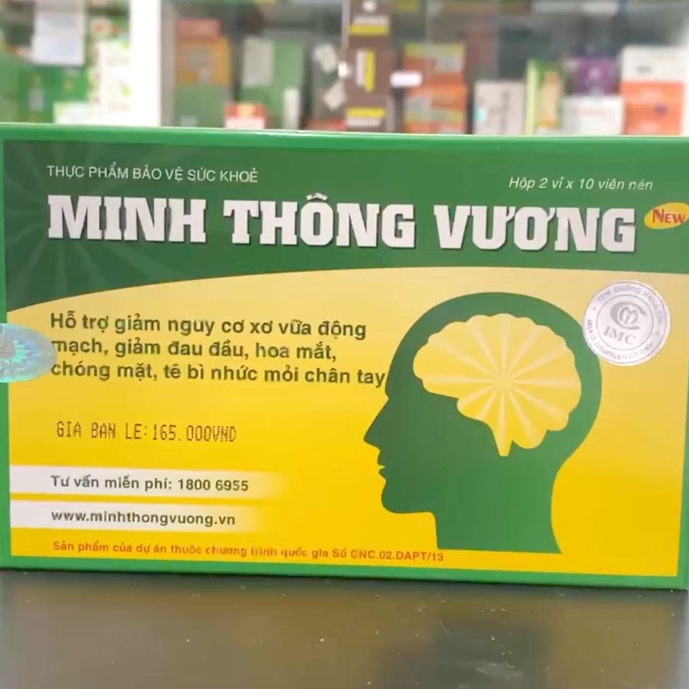 Minh Thông Vương - Hỗ trợ tăng tuần hoàn máu, tăng cường trí nhớ (Hộp 2 vỉ x 10 viên)