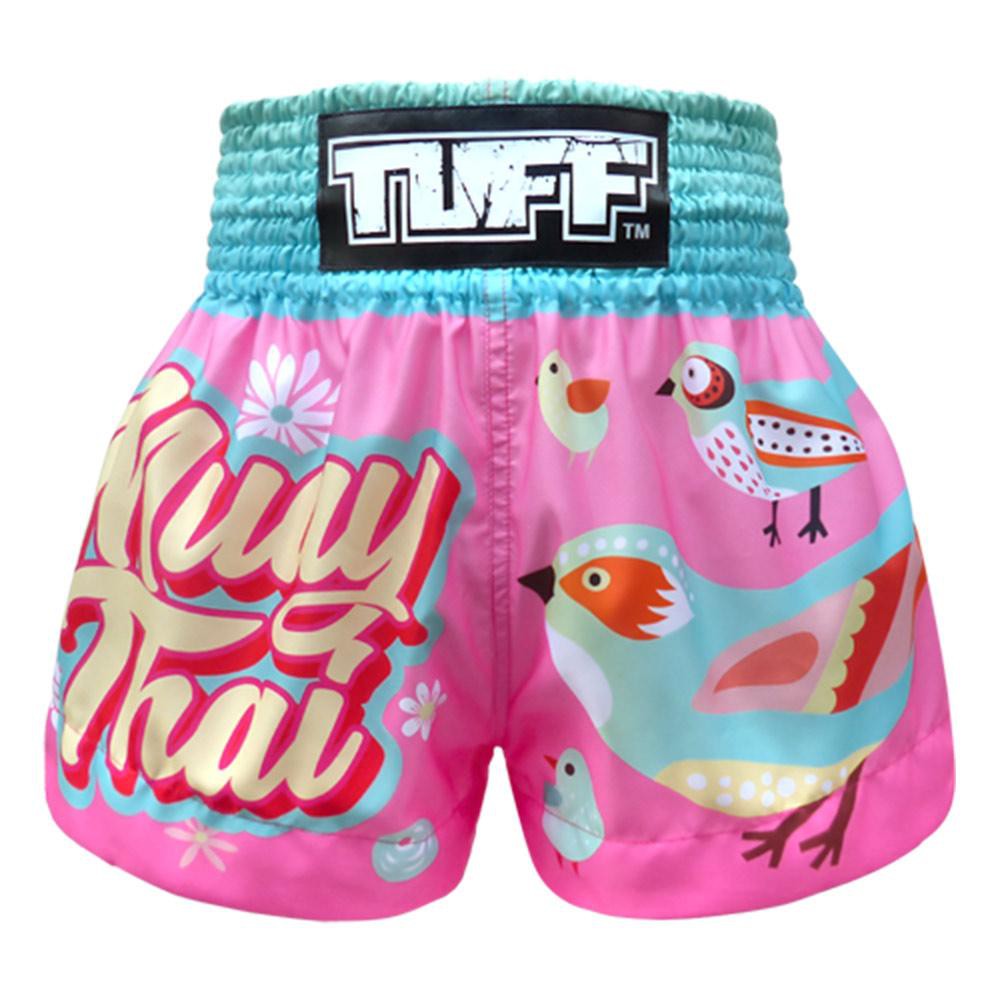 Quần Muay Thai Tuff Pink Pastel Birds Pattern