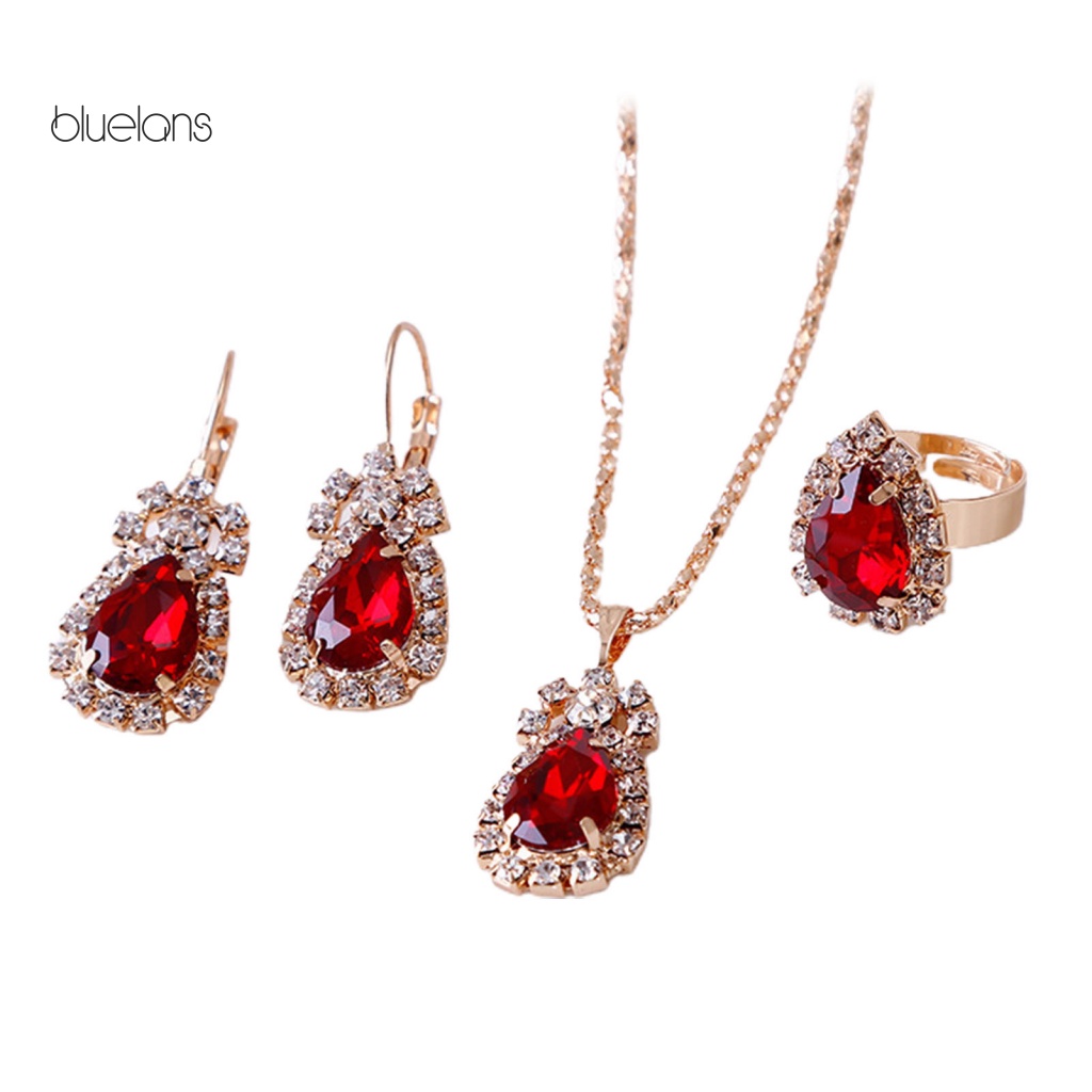 Bộ Trang Sức Gồm Vòng cổ / Bông Tai / Nhẫn Dáng Dài Thiết Kế Thoải Mái Thời Trang