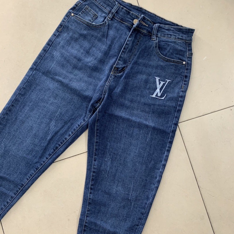 [Mã FATHANG5 giảm 10K đơn 50K] quần jean baggy bigsize thêu, lưng cao vải co dãn 4chiều