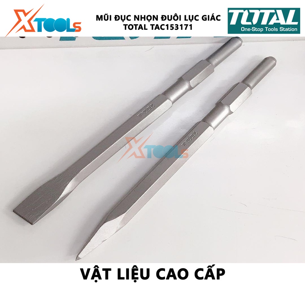 Mũi đục nhọn đuôi lục giác Total TAC153171 | mũi đục nhọn size 17x280mm, nhọn, độ bền cao, chịu nhiệt [XTOOLS]