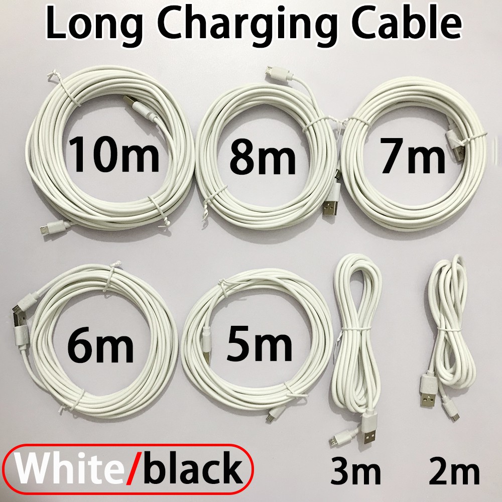 Dây Cáp Sạc Micro USB Dài 1M 2M 3M 5M 6M 7M 8M 10M Chuyên Dụng Cho Điện Thoại / Cctv / Ip Camera