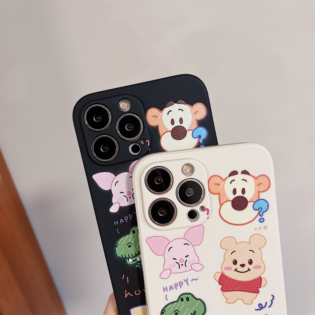 Ốp điện thoại viền silicon mềm in hình gấu Pooh thích hợp cho iPhone 13 / 12 Pro Max IP11 Xr 6 7 8 Plus