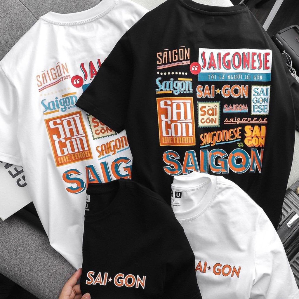 ✴️✴️✴️✴️Mẫu áo thun chữ SÀI GÒN ,✴️✴️✴️ Áo phông tay lỡ unisex form rộng chất vải cotton dầy dặn thoáng mát