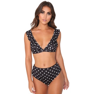 Bikini đồ bơi áo tắm hai mảnh chấm bi khoét ngực sâu CÓ ẢNH THẬT A2-1