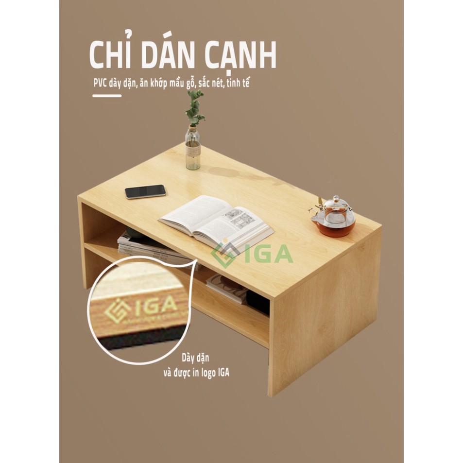 Bàn Trà Đa Năng IGA  2 Tầng Có Thể Làm Bàn Học Bàn Trang Điểm Ngồi Bệt Phong Cách Hiện Đại - GP147A