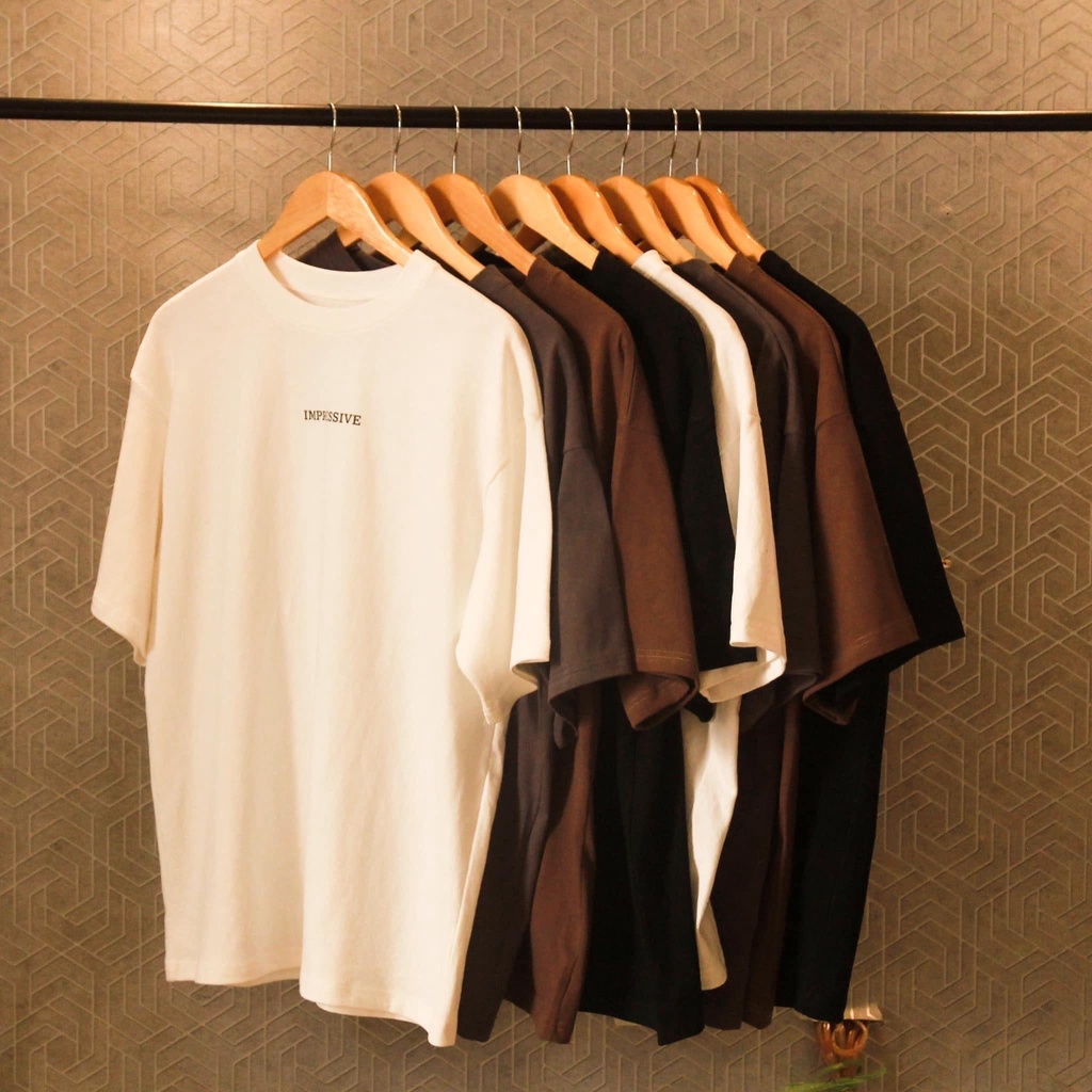 Áo thun nam nữ Unisex IMPRESSIVE , áo phông tay lỡ form rộng vải cotton Hàn Quốc