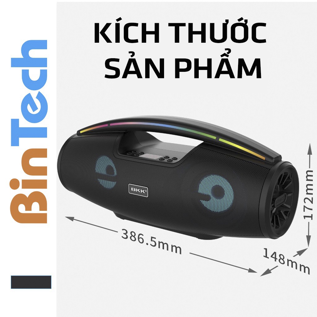 Loa bluetooth karaoke có mic BKK100 cao cấp, giá rẻ,công nghệ blutooth 5.0 BINTECH