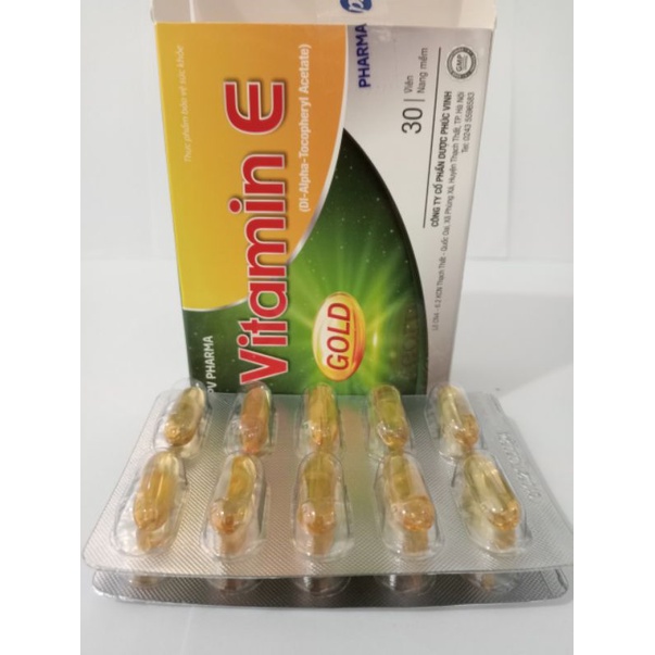 VITAMIN E GOLD Hộp 30 viên giúp làm đẹp da, sáng da, chống lão hóa.