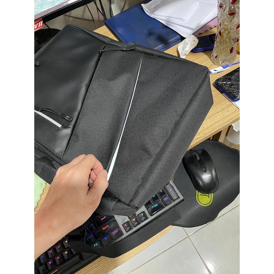 Balo văn phòng laptop 15,6 ICNH có sạt phản quan chống nước kép vào vali Shalla {HÌNH THẬT}