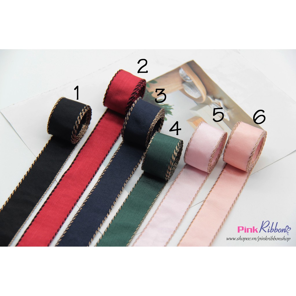 Ruy băng viền chỉ chéo 25mm