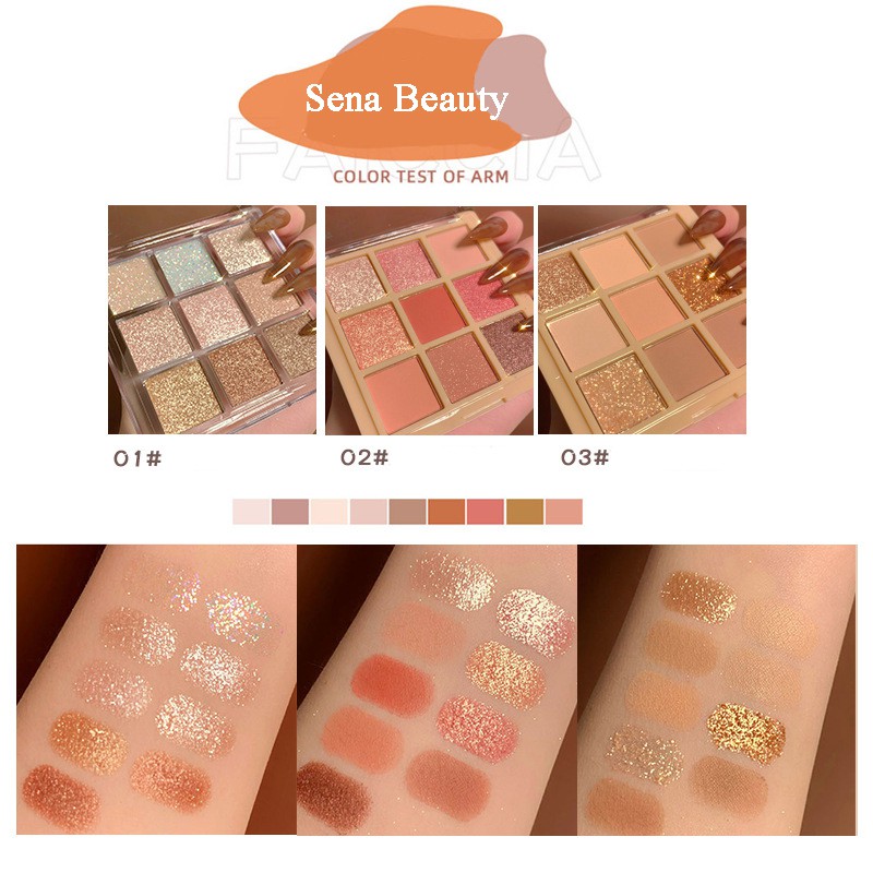 Bảng phấn mắt 9 ô nhũ lì Faiccia Black Tea | BigBuy360 - bigbuy360.vn