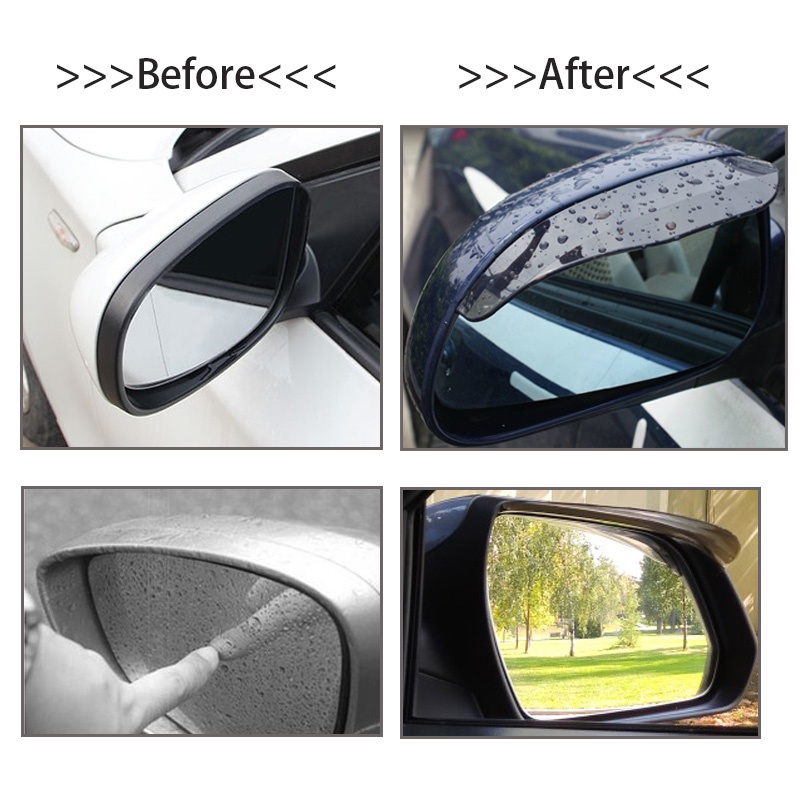 Bộ 2 tấm che mưa bằng PVC chất lượng cho gương chiếu hậu xe hơi BMW Suzuki Ford Toyota Honda Audi Kia Renault Opel