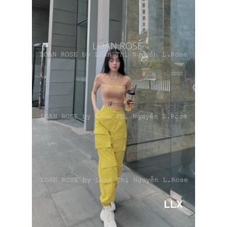 Bộ quần bom túi áo crop top
