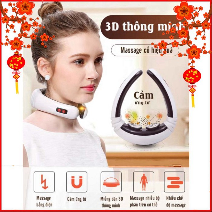 [Hàng Loại 1] Máy mát xa cổ vai gáy 3D tặng 2 miếng massage