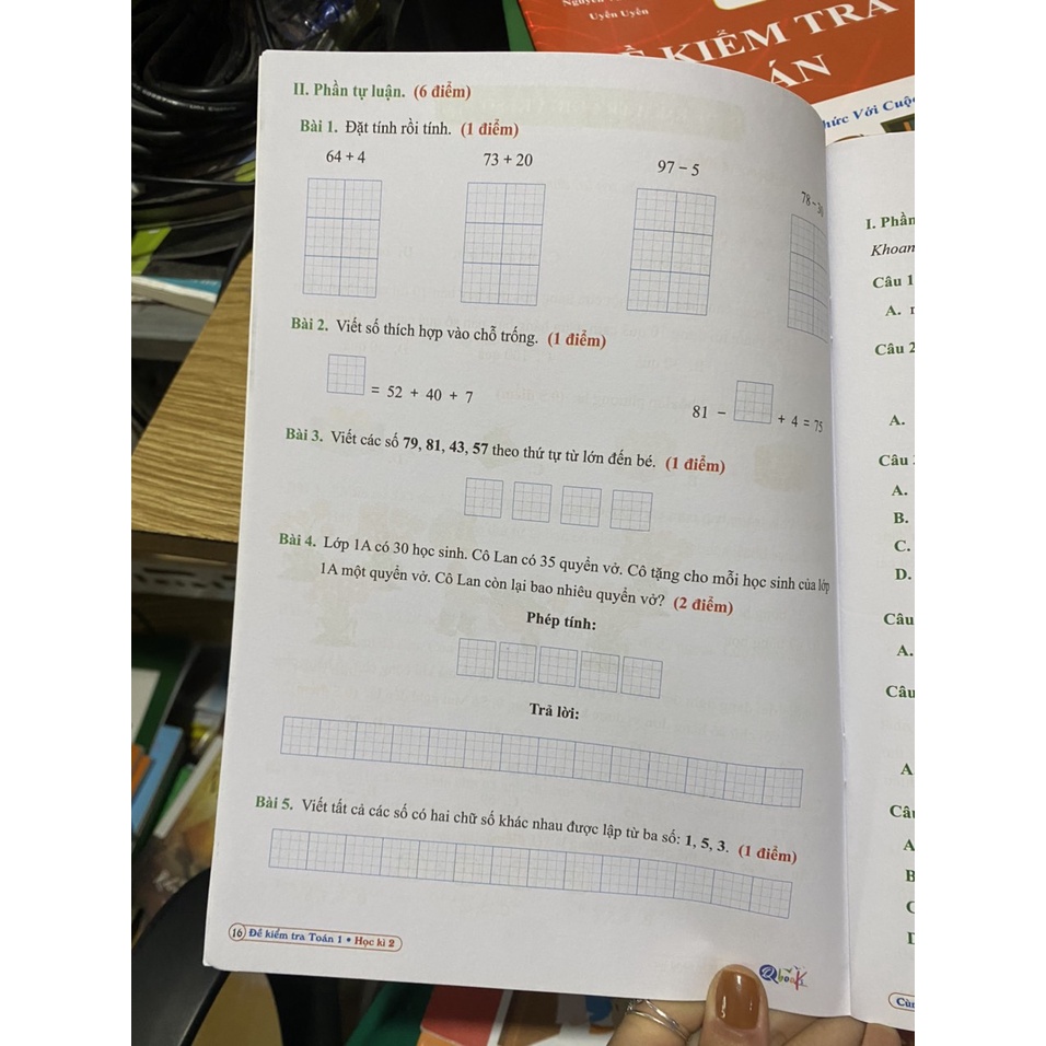 Sách - Đề kiểm tra toán 1 học kì 2 ( Cùng học để phát triển năng lực )
