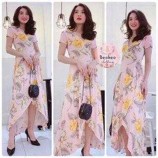 Đầm maxi hoa vạt chéo cực đẹp ulzzang