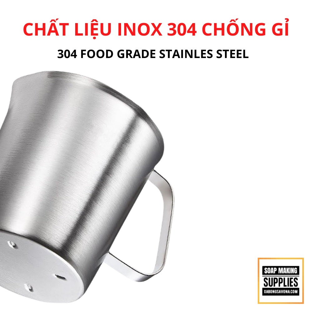 CA ĐONG 2L INOX 304 THÉP KHÔNG GỈ - CA ĐONG CHỊU NHIỆT CAO - HB-304 THICK STAINLESS STEEL MEASURING CUP SCALE