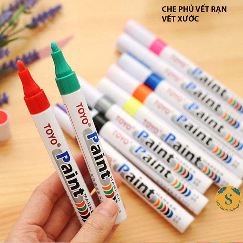 Bút sơn Toyo paint, bút repaint tiện lợi, có thể viết lên nhiều bề mặt khác nhau, mau khô, không nhòe [BÚT LÔNG]