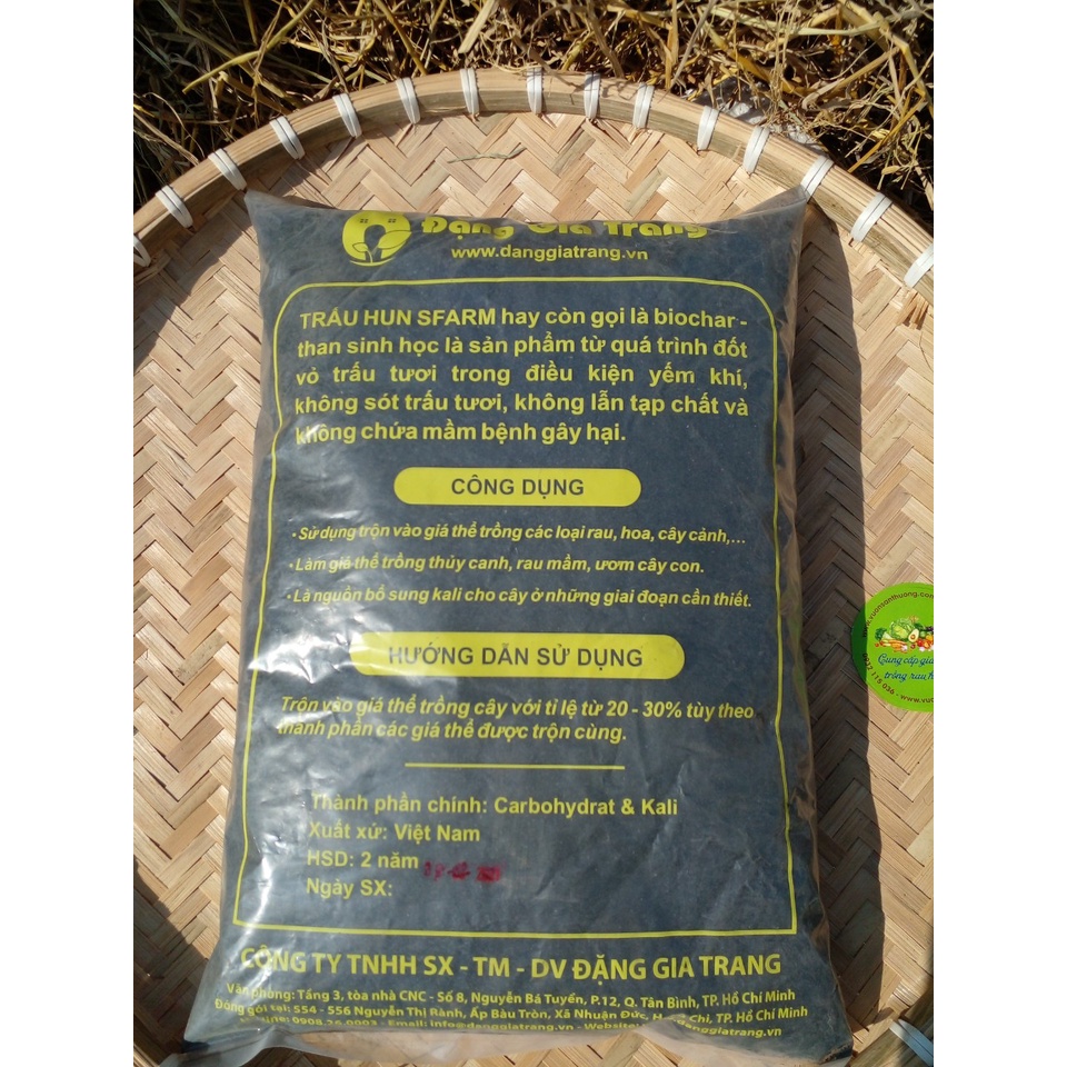 Trấu Hun Sfarm  Đặng Gia Trang, Bổ Sung Chất Kali Cho Cây, Trộn Đất Trồng Rau
