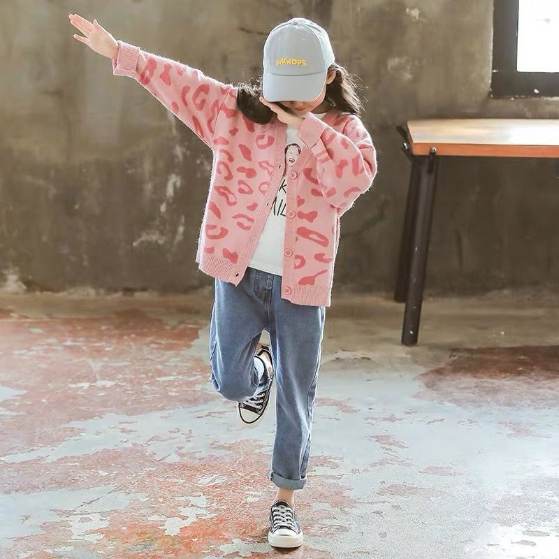 IQ Angel Áo Khoác Cardigan Dệt Kim Giữ Ấm Phong Cách Hàn Quốc Thời Trang Cho Bé Gái