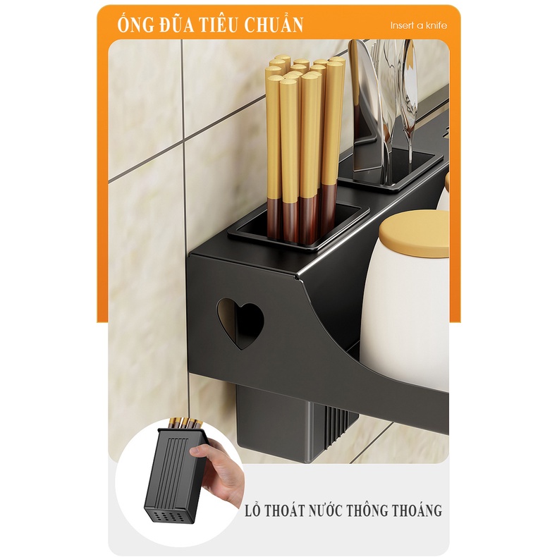 Giá Dao Thớt Gia Vị Treo Tường, 💔FREESHIP💔 Kệ Treo Dao, Kéo, Đồ Dùng Nhà Bếp Đa Năng Bằng Inox Không Rỉ HP7979