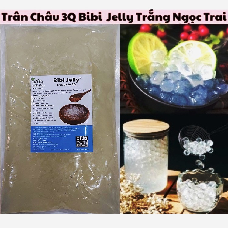 Trân châu ngọc trai TRẮNG 3Q BIBI JELLY bịch 2kg
