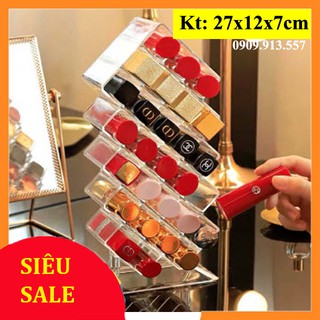Khay,Hộp Đựng Son Môi, Phấn, Mỹ Phẩm Giá Rẻ 9, 12, 16, 18, 24, 36, 44 ô Trong Suốt Có Nắp Chống Cao Cấp