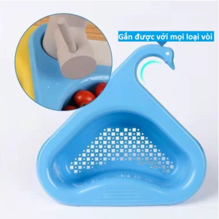 Khay lọc rác gắn bồn rửa bát hình thiên nga rổ nhựa gắn bồn rửa đa năng lọc thức ăn thừa tiện dụng