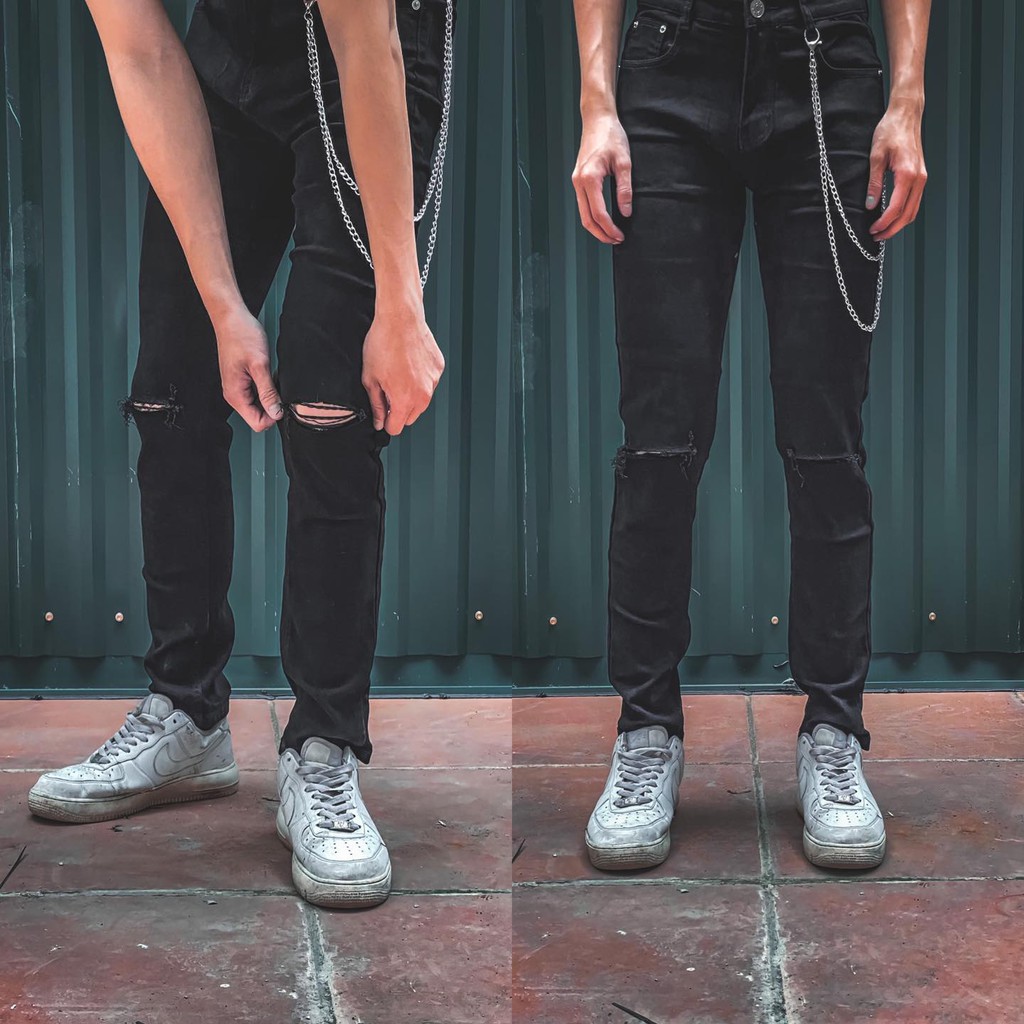 Ripped/Knee Blowout Skinny Jeans - Quần bò rách gối