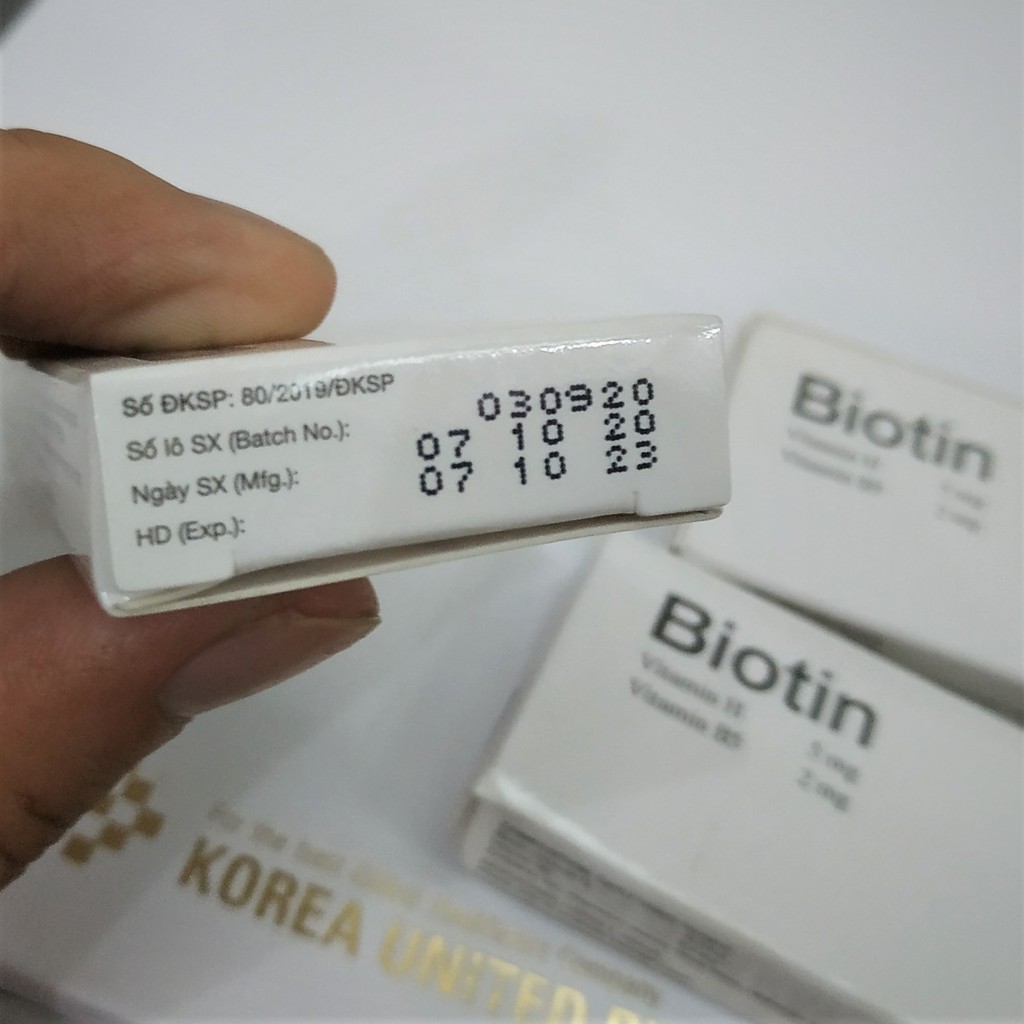 Biotin 5 mg 2 trong 1 - Kết vợp giữa Biotin và Vitamin B5 - Hộp 20 viên - Giúp đẹp da, khỏe tóc móng - Pharmacy TH Store