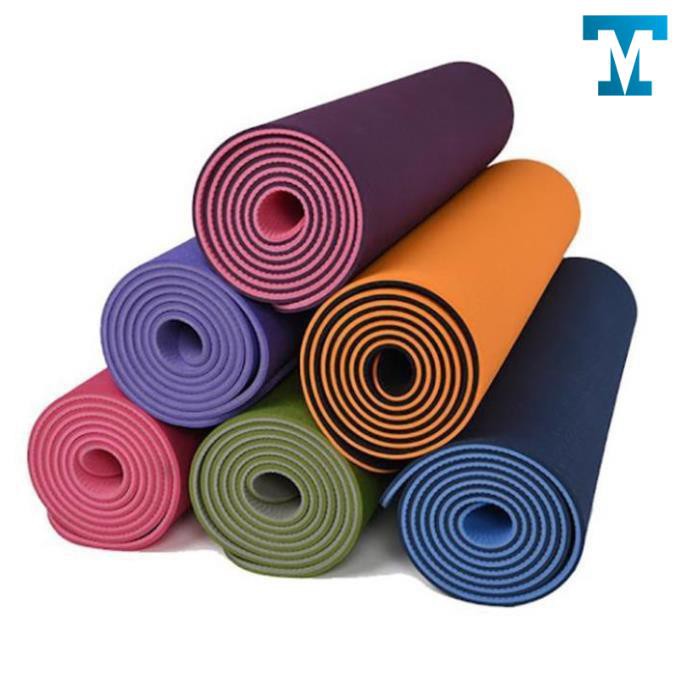 HÀNG XỊN  THẢM TẬP YOGA TPE 2 LỚP DÀY 6MM