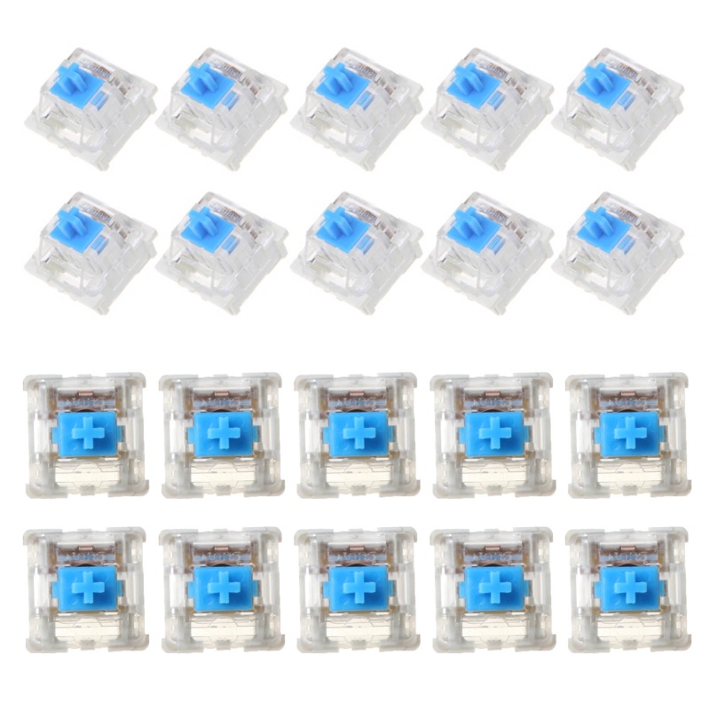 Bộ 10 Công Tắc Tuyến Tính Màu Trắng Xanh Dương Cho Bàn Phím Cơ 10 - Extras 3pin 60g