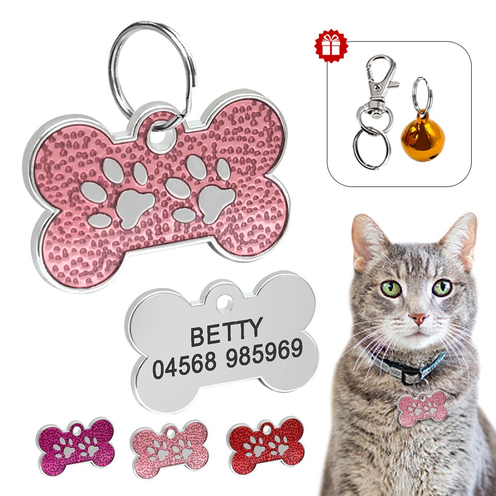 【RIZER】Vòng Cổ Gắn Điện Thoại Hình Khúc Xương Siêu Nhẹ Khắc Chữ ID Cho Thú Cưng