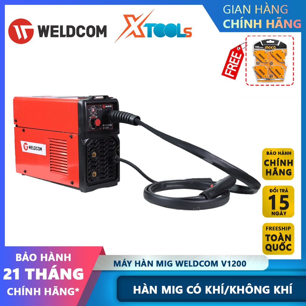 Máy hàn mig bán tự động Weldcom Multimag V1200 phạm vi điều chỉnh dòng hàn 40A - 120A [CHÍNH HÃNG][XTOOLS]