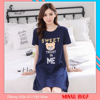 Váy Ngủ Đầm Ngủ Mặc Nhà Cotton Dáng Suông Minxu Shop - Xinh Xắn, Dễ Thương Cho Các Bạn Nữ (Mã VN)