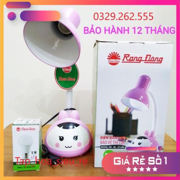(Rẻ Vô địch) ĐÈN HỌC RẠNG ĐÔNG CHỐNG CẬN RL-27  BÓNG led vàng 5W bảo vệ thị lực