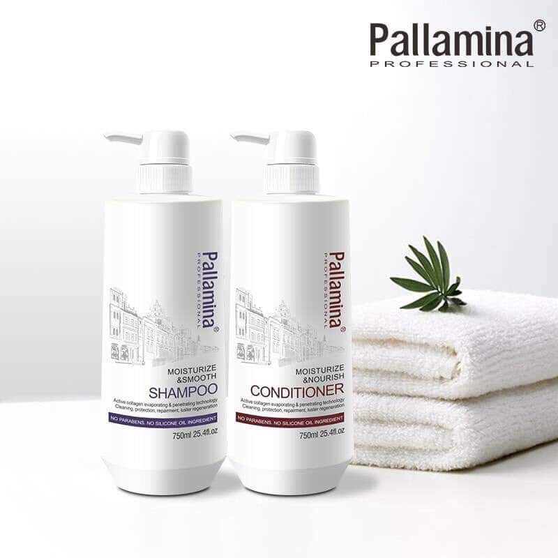 [Mã SKAMLTSM9 giảm 10% đơn 99K] DẦU GỘI DẦU XẢ COLAGEN - KERATIN PALLAMINA PHỤC HỒI TÓC HƯ TỔN SIÊU MỀM MƯỢT 400ml-750ml