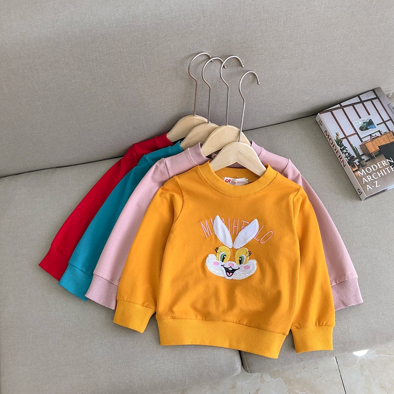 Áo Sweater Dài Tay Họa Tiết Thỏ Xinh Xắn Dành Cho Bé