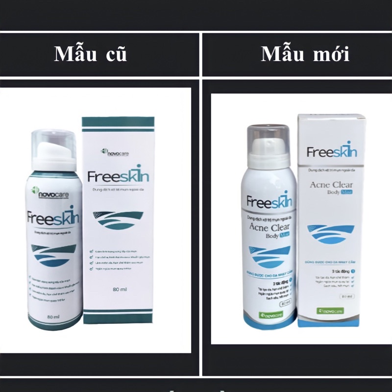 [CHÍNH HÃNG] XỊT MỤN LƯNG NGỰC VÀ GEL TẮM FREESKIN NOVOCARE