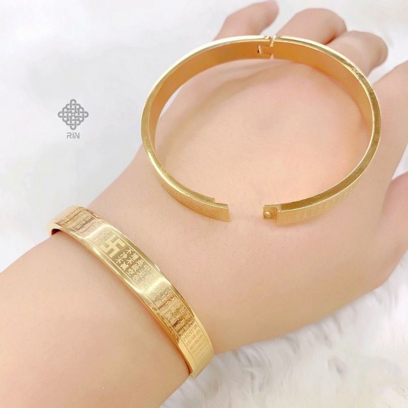 Vòng tay bát nhã tâm kinh, Lắc tay titan bát nhã tâm kinh, Chú đại bi đầy đủ size cho cả nam và nữ trangsucmoiluatuoiRIN